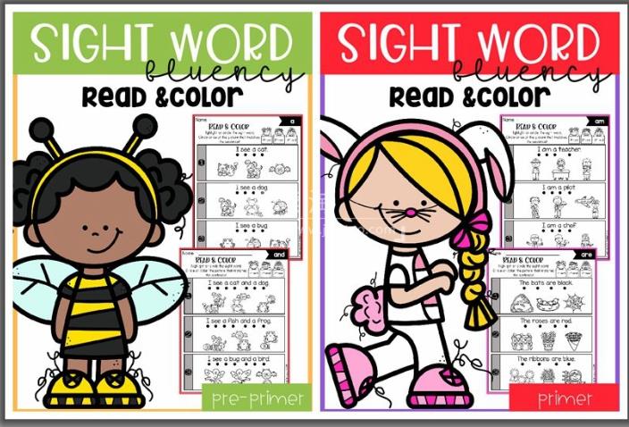 《Sight Word Fluency Read and Color》高频词阅读理解涂色练习册全三册高清PDF，百度网盘下载！