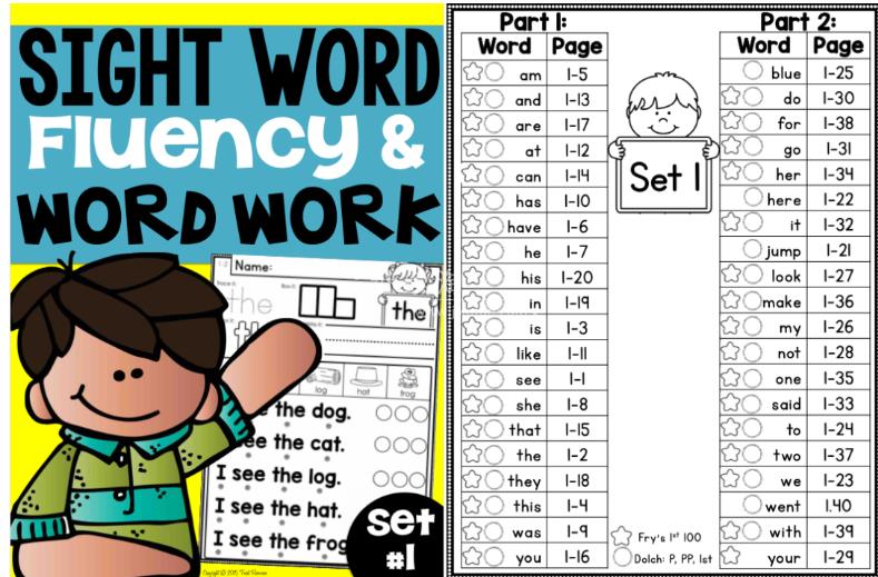 《Sight Word Fluency & Word Work》全4册234页高频词阅读练习册+48页闪卡,百度网盘下载!