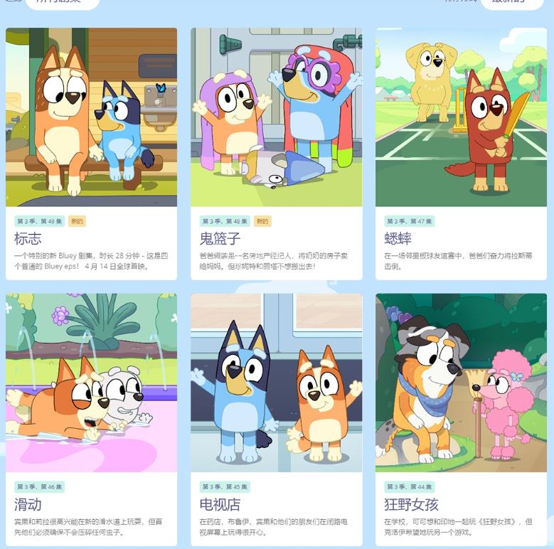 中英文字幕《Bluey 布鲁伊一家 全集》全3季共154集,1080P高清视频英语动画片,送配套音频MP3,百度网盘下载!