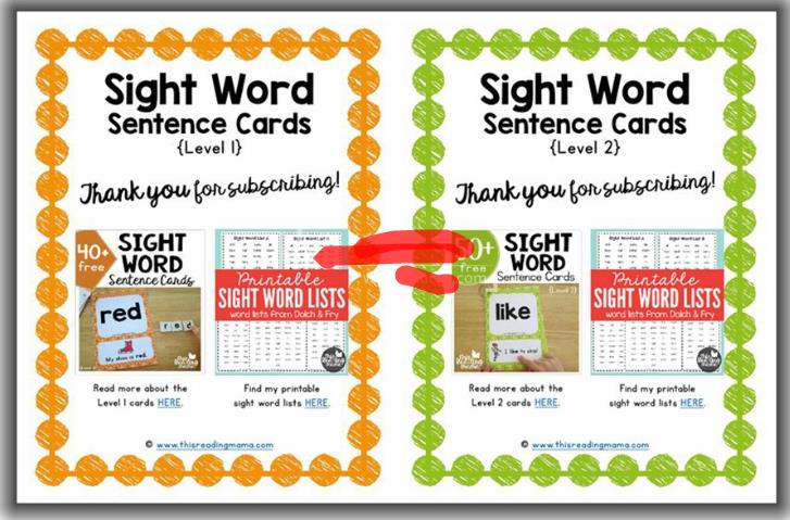 Sight Word Sentence Cards高频词卡片,5个级别电子版PDF ,百度网盘下载!